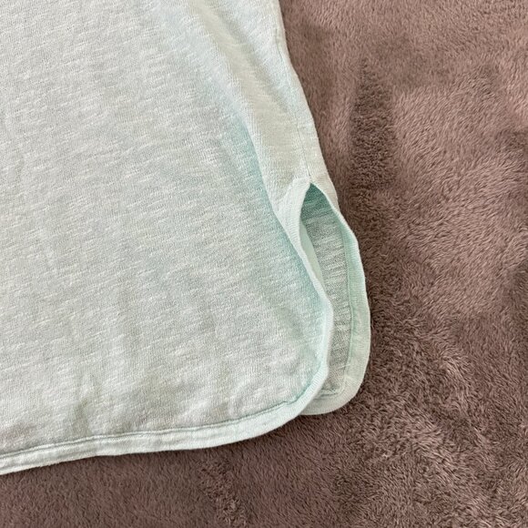 Eileen Fisher Linen Cotton Oversized Tee Shirt SMALL Mint Green - Picture 2 of 6